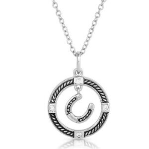 Montana Silversmiths Luck of the Draw Horseshoe CZ Necklace Retail $65 - NEW!